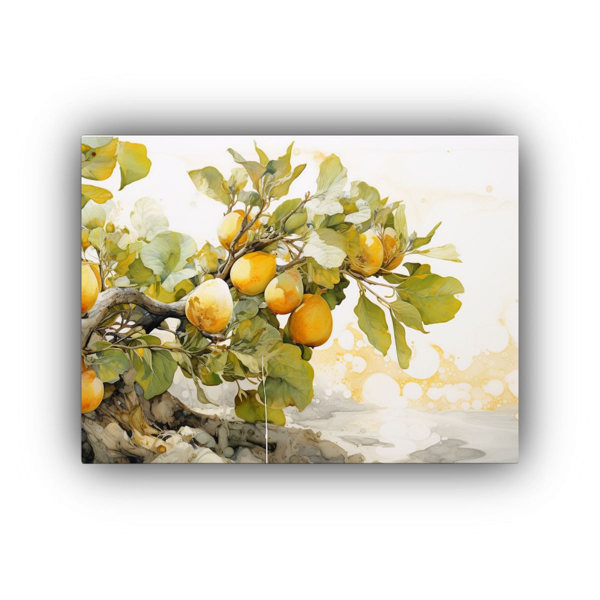 GENERICO - Pintura Abstracta En Blanco Y Dorado Venta De Canva Con Sim 120x80cm