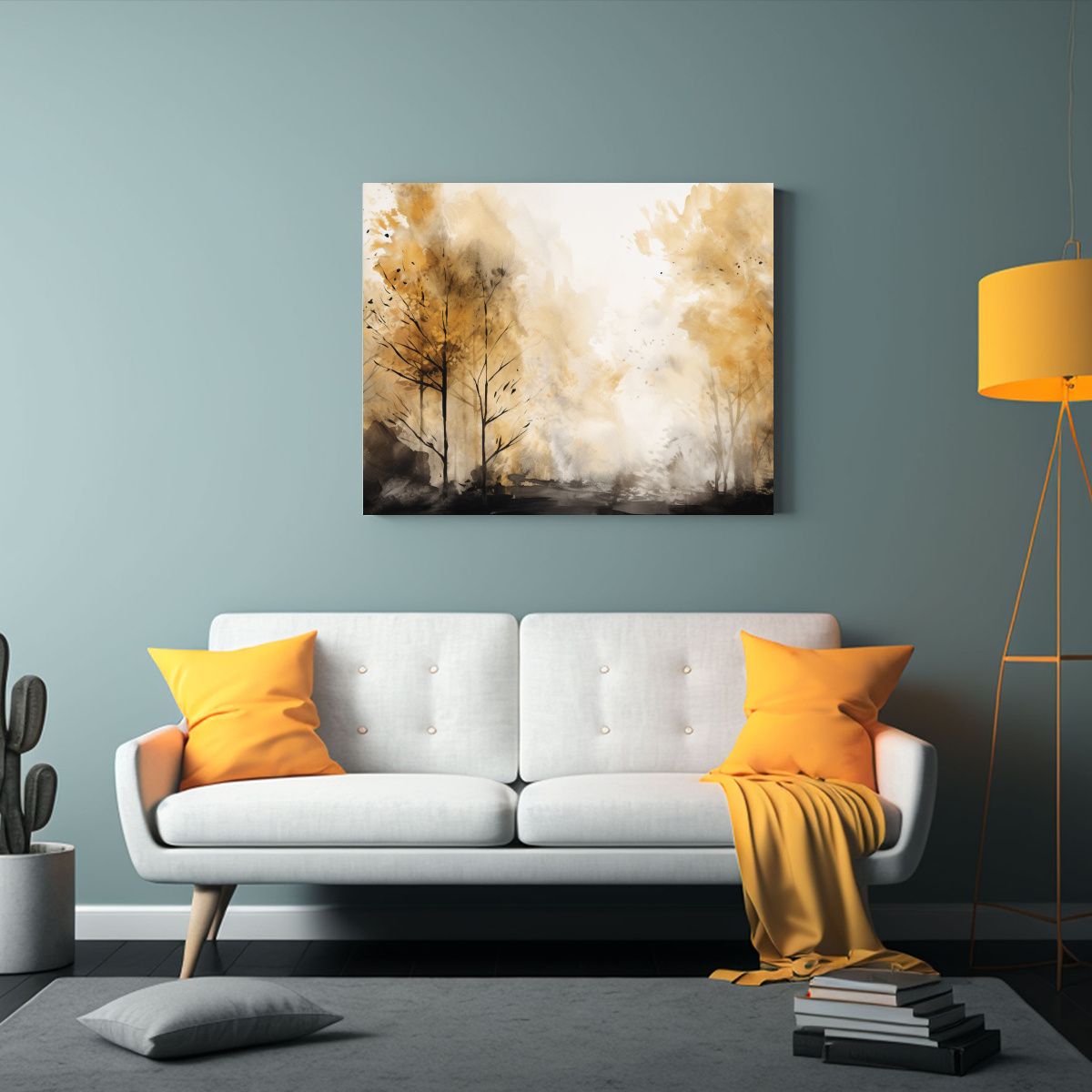 GENERICO - Lienzo Hermoso Multicolor Árbol En Bosque Abstracto En Colo 120x80cm