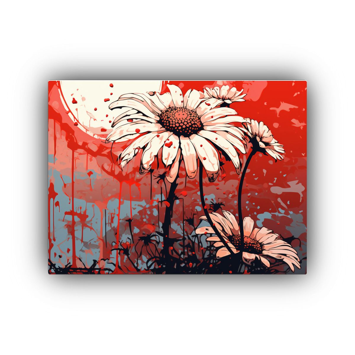 GENERICO - Cuadro Diseño Habitación Con Herbas De Manzanilla En Tonos 120x80cm