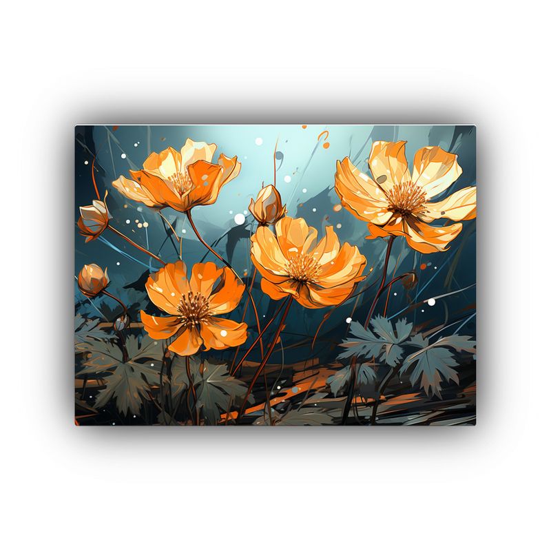 GENERICO - Pinturas De Ambiente Neonoir En Tonos Naranja Con Hierbas De 120x80cm