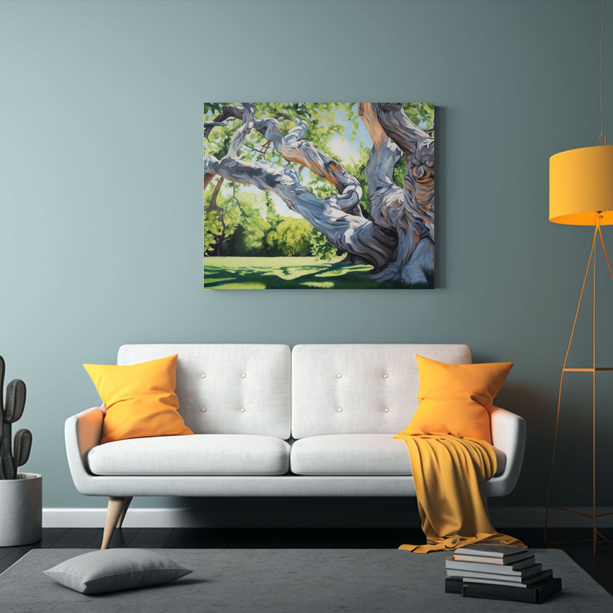 GENERICO - Pintura Abstracta De Alto Detalle En óleo De Un Alamo Comp 120x80cm