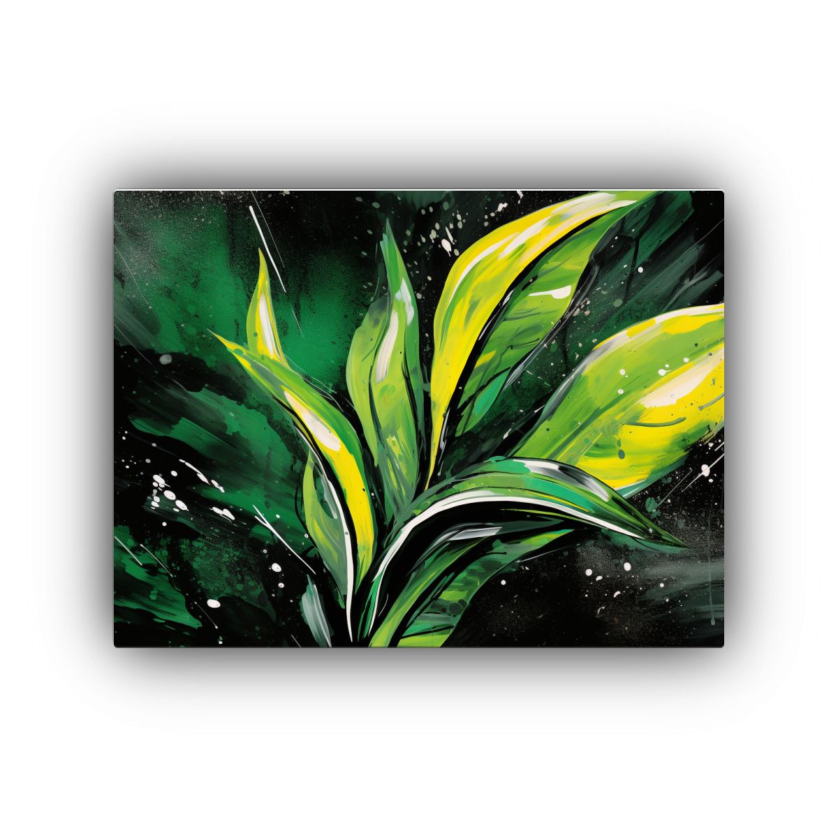 GENERICO - Cuadros Decorativos Modernos De Hojas De Heliconia En Verde  120x80cm