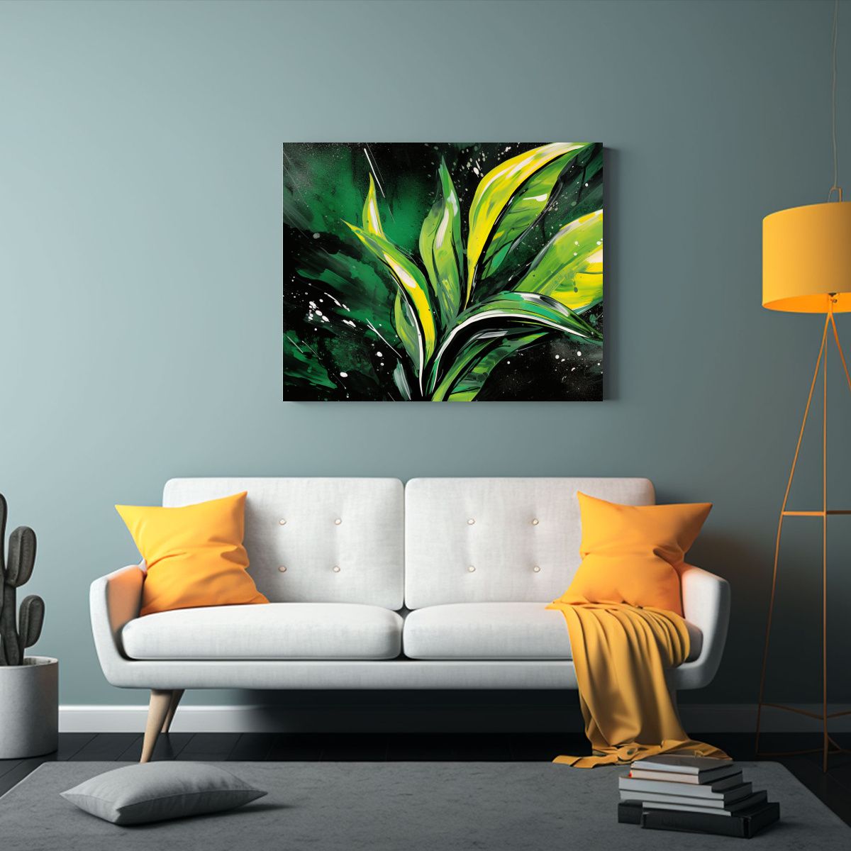GENERICO - Cuadros Decorativos Modernos De Hojas De Heliconia En Verde  120x80cm