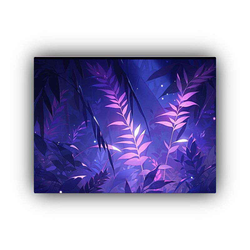 GENERICO - Obra En Lienzo Heliconia En Tonos Morados Neonoir Decoració 120x80cm