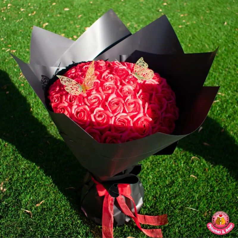 GENERICO - Ramo de 50 Rosas Eternas Rojo