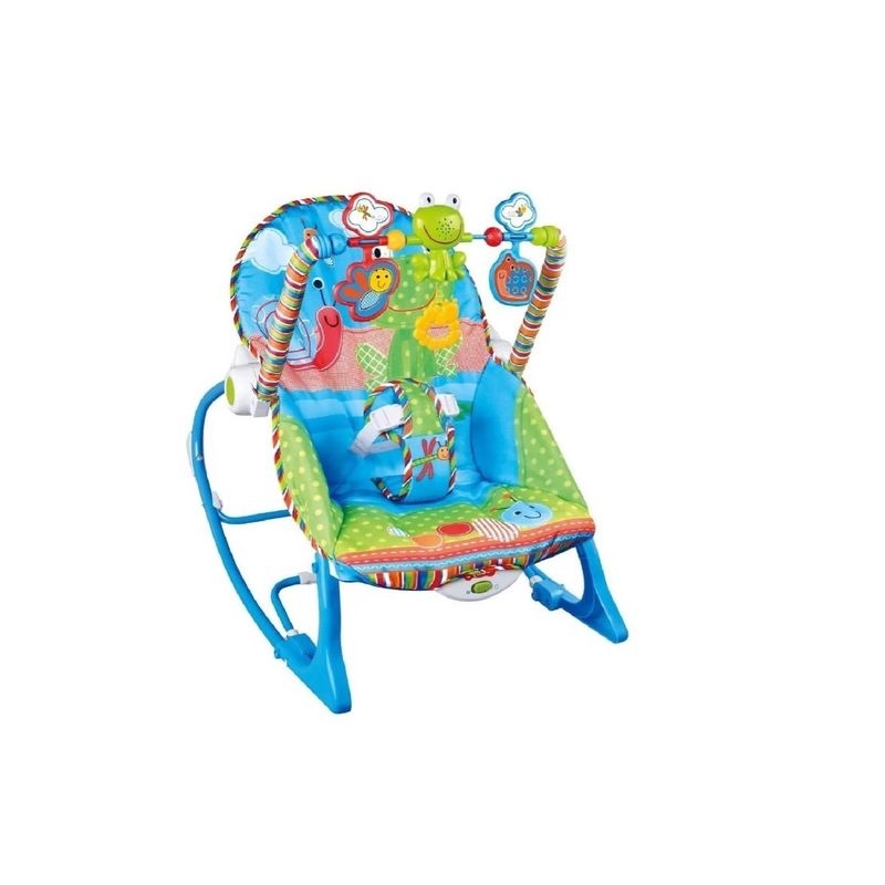 GENERICO - Silla Mecedora Musical Para Bebe 3 En 1 Azul