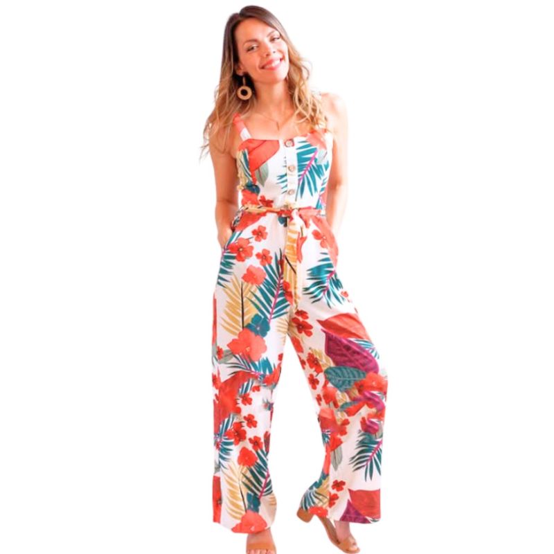 MPROPIA - Enterito Premium Casual Diseño Flores Botones 198
