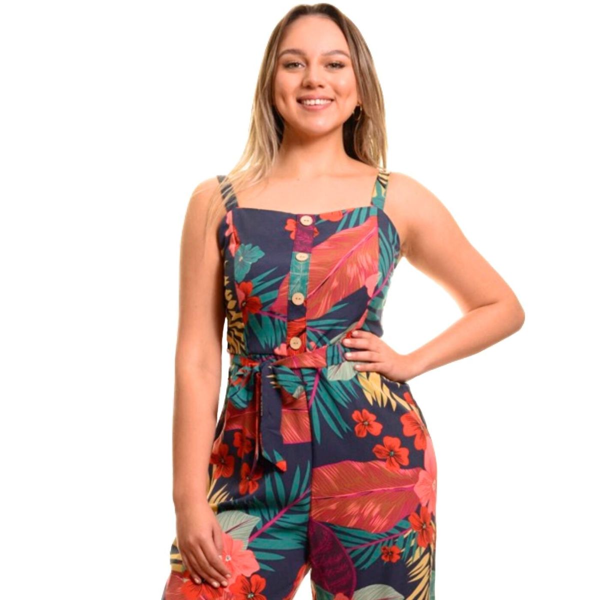 LIKE SHOP - Enterito Premium Casual Diseño Flores Botones 198
