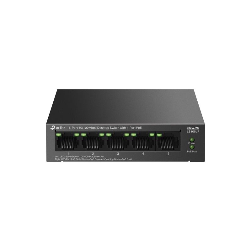 TP LINK - Switch 5 Puertos con 4 Puertos PoE 10/100Mbps LS105LP