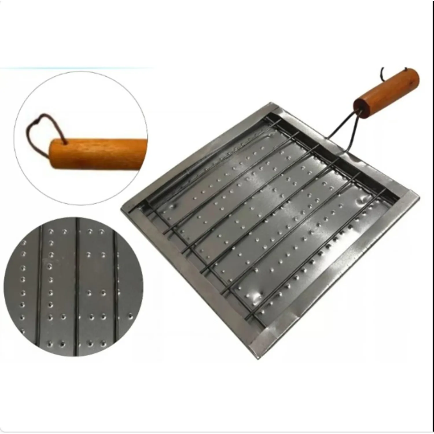 GENERICO Tostador Parrilla Manual Arepa De Cocina Inoxidable