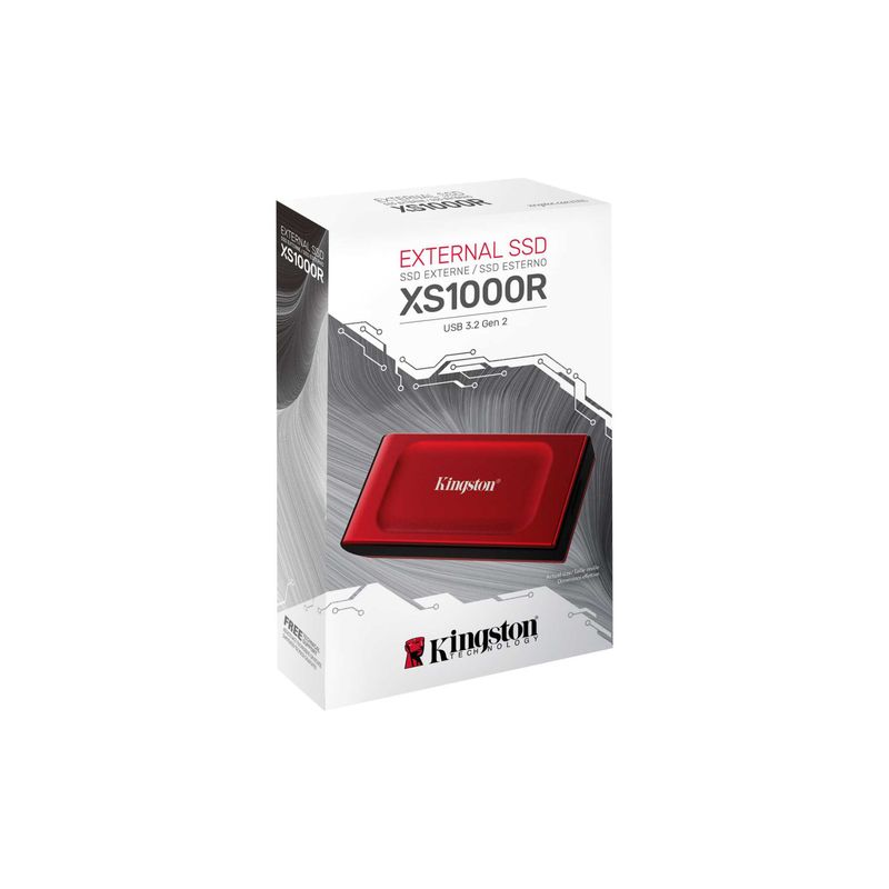 KINGSTON - SSD Externo 2TB Portátil USB 3.2 xs1000 Rojo