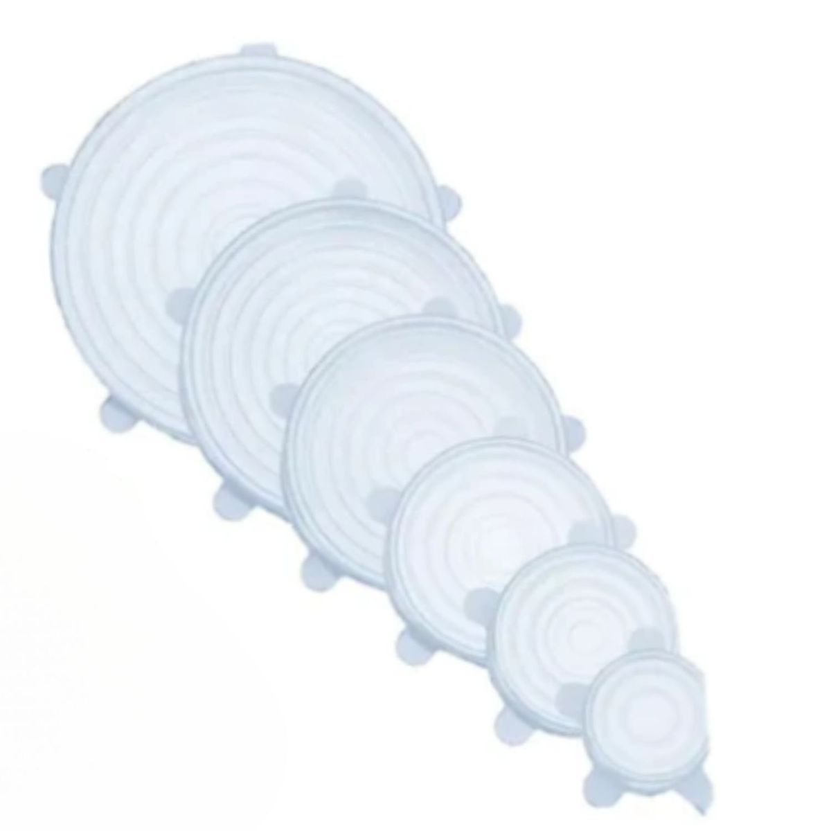 GENERICO - Set 6 Tapas Silicona Adaptable Para Alimentos Reutilizables