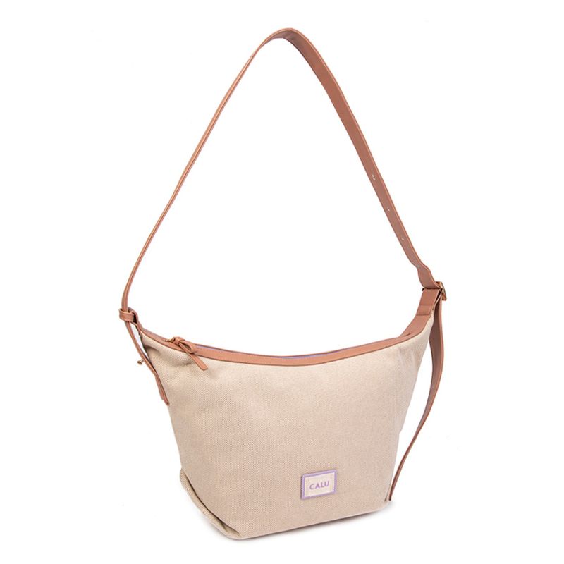 CALU - Cartera Bandolera Textura Ainhoa Camel Calu