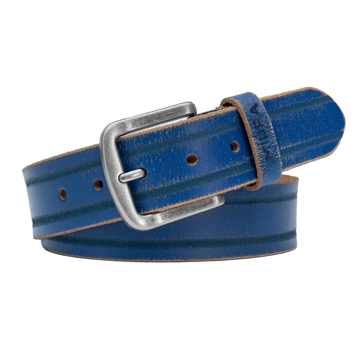 MIURA - Cinturón Miura Hombre Mod.  Nicolas 100% Cuero Natural Diseño Sport