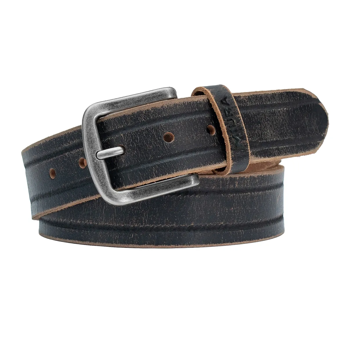 MIURA - Cinturón Miura Hombre Mod.  Nicolas 100% Cuero Natural Diseño Sport