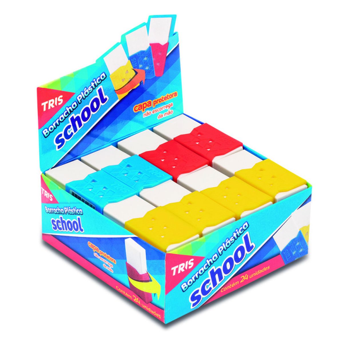 TRIS - Pack 5 Goma de borrar grande con fajilla plástica