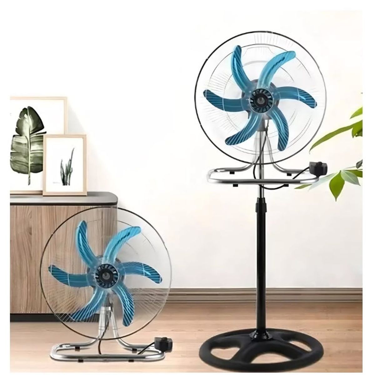 GENERICO - Pack 2 Ventilador Industrial Metalico 18 Alta Potencia 3 En1