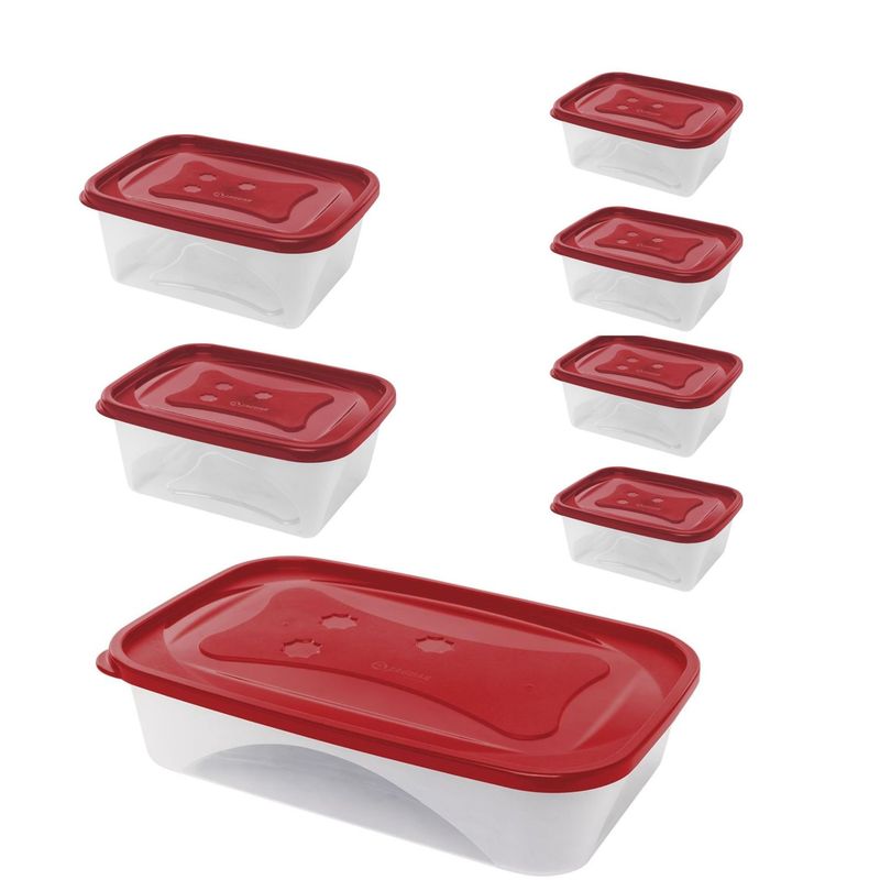 KITCHENWARE - Pack 7 Taper Contenedores de Alimentos Plásticos