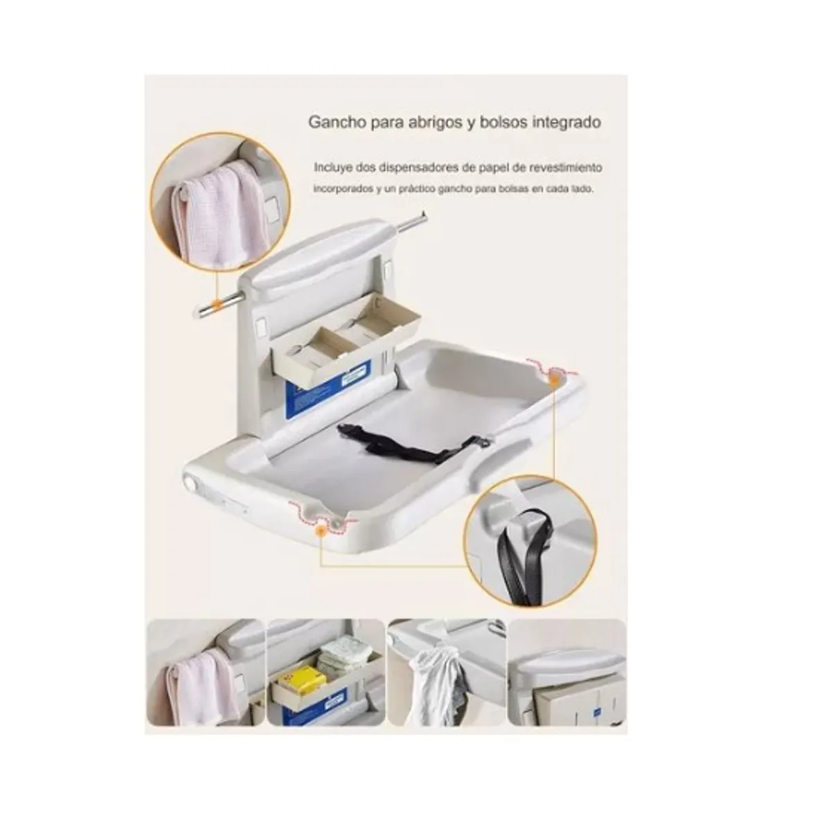 ESHOPANGIE - Mudador Cambiador Plegable Para Bebe Horizontal Baño Público