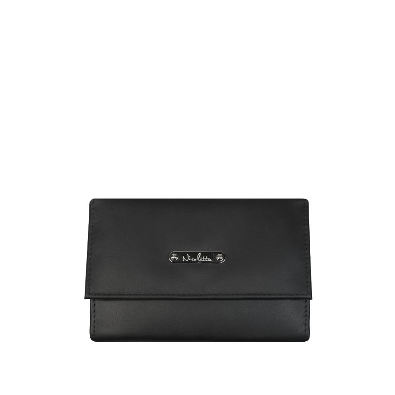 NICOLETTA - Billetera de Mujer Nicoletta Negro 100% cuero genuino