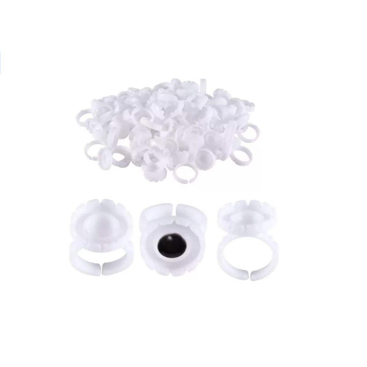 GENERICO - Anillos / Soportes Para Pegamento O Pigmento De 300 Unidades BLANCO