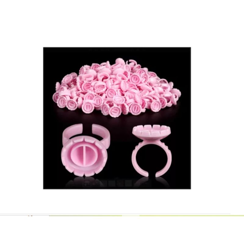 GENERICO - Anillos / Soportes Para Pegamento O Pigmento De 300 Unidades ROSA