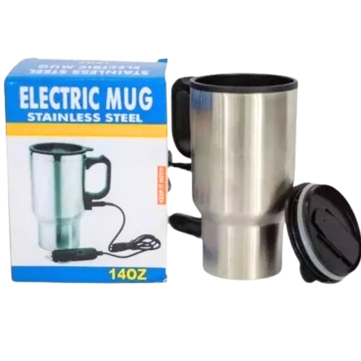 GENERICO - Vaso Auto Acero Tazon Mug 12v 480mL Térmico Conexion Auto