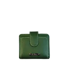 NICOLETTA - Billetera de Mujer verde musgo 100% cuero genuino
