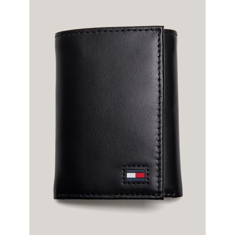 TOMMY HILFIGER - Billetera Trifold Con Logo Negro Tommy Hilfiger