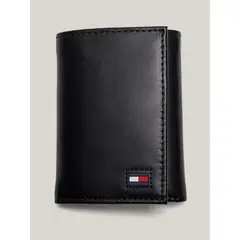 TOMMY HILFIGER - Billetera Trifold Con Logo Negro