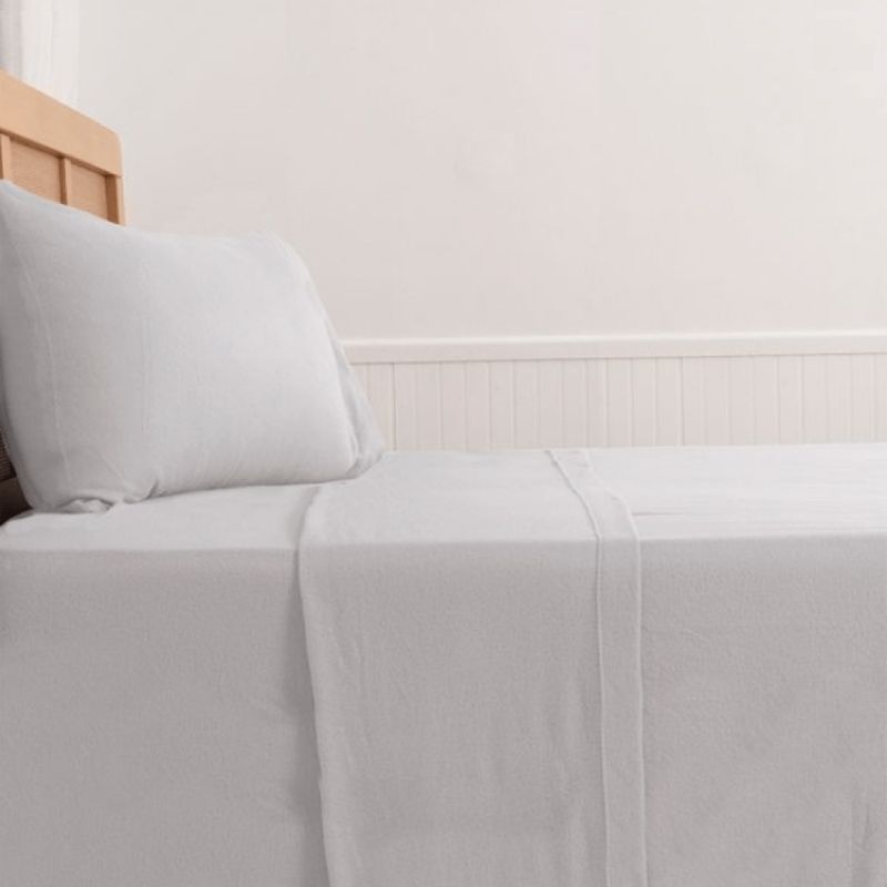 MASHINI - Sábana Polar Estampada 1.5 Plazas Gris