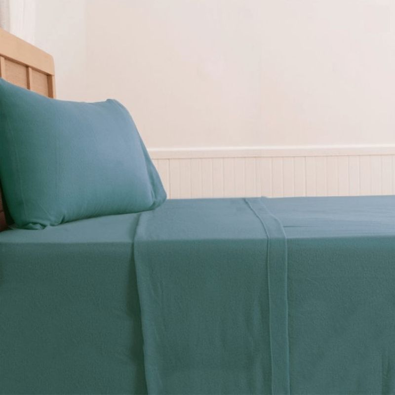 MASHINI - Sábana Polar Estampada 1.5 Plazas Verde