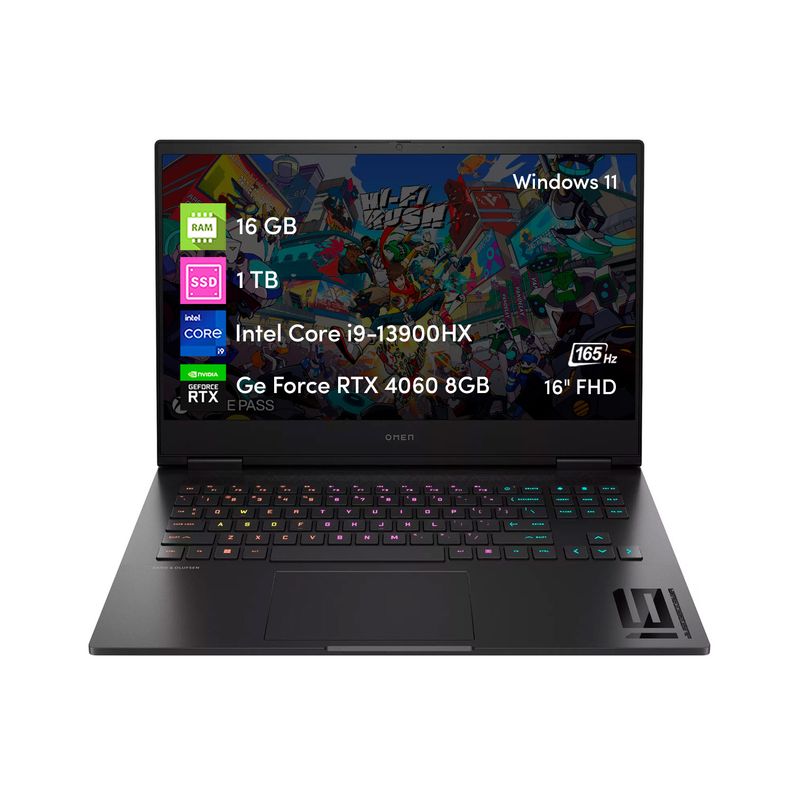 HP - Notebook HP Omen 16 i9 13va 16GB 1TB RTX4060 8GB 16" FHD