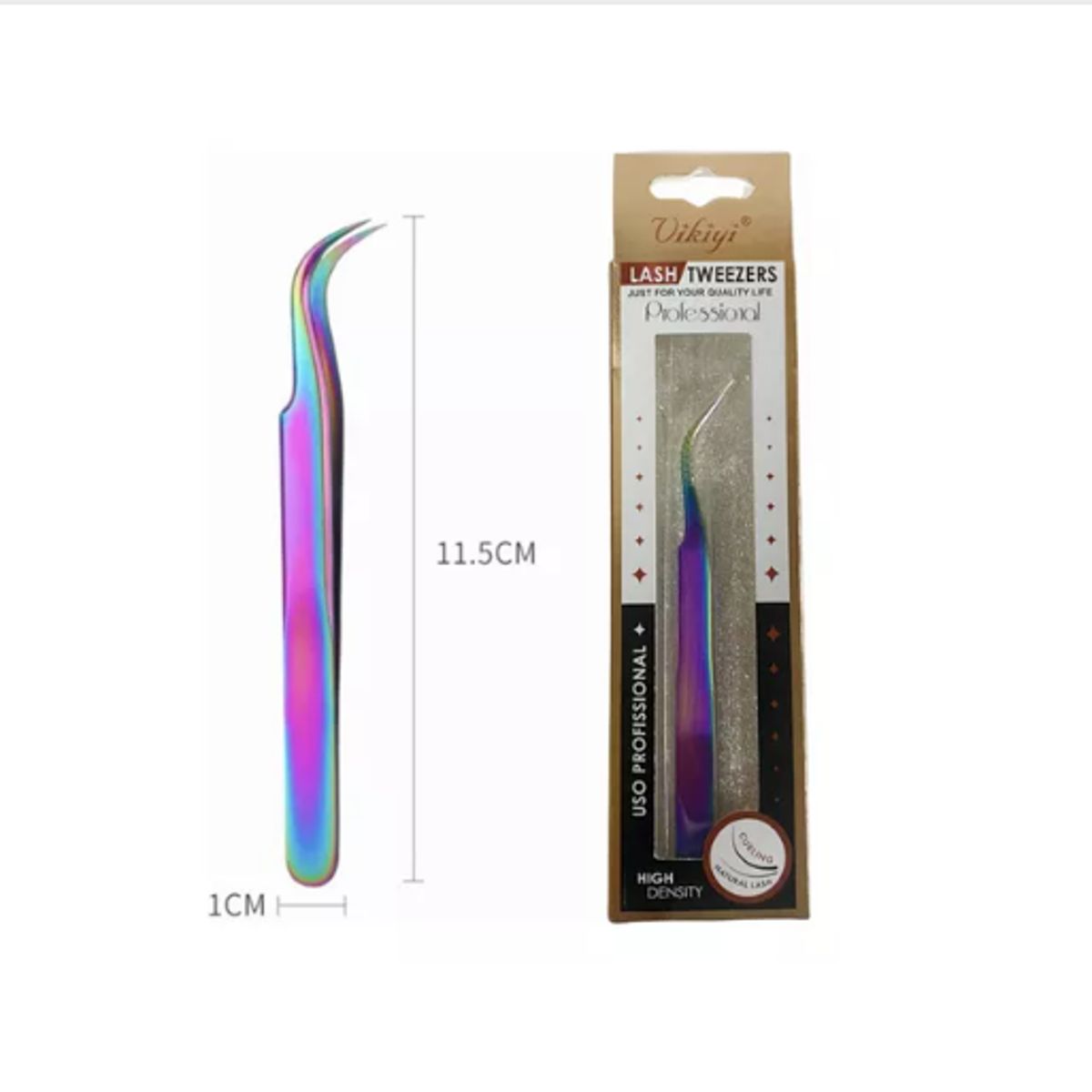 GENERICO - Pack X 12 Pinzas Curva Profesional Para Pestañas Tornasol