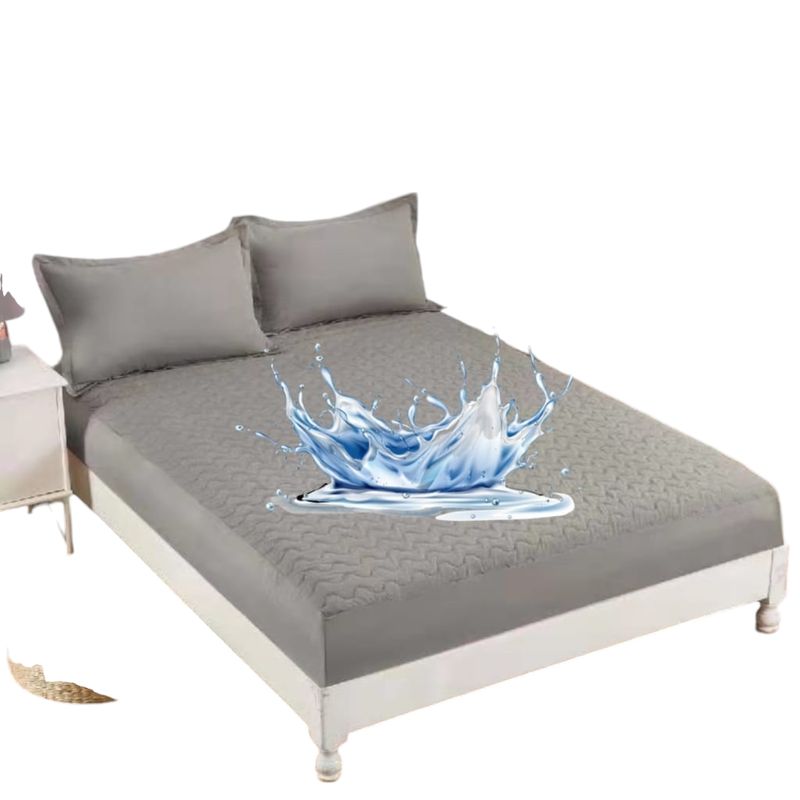 ANGELES DEL HOGAR - Cubre Colchon Impermeable King Gris