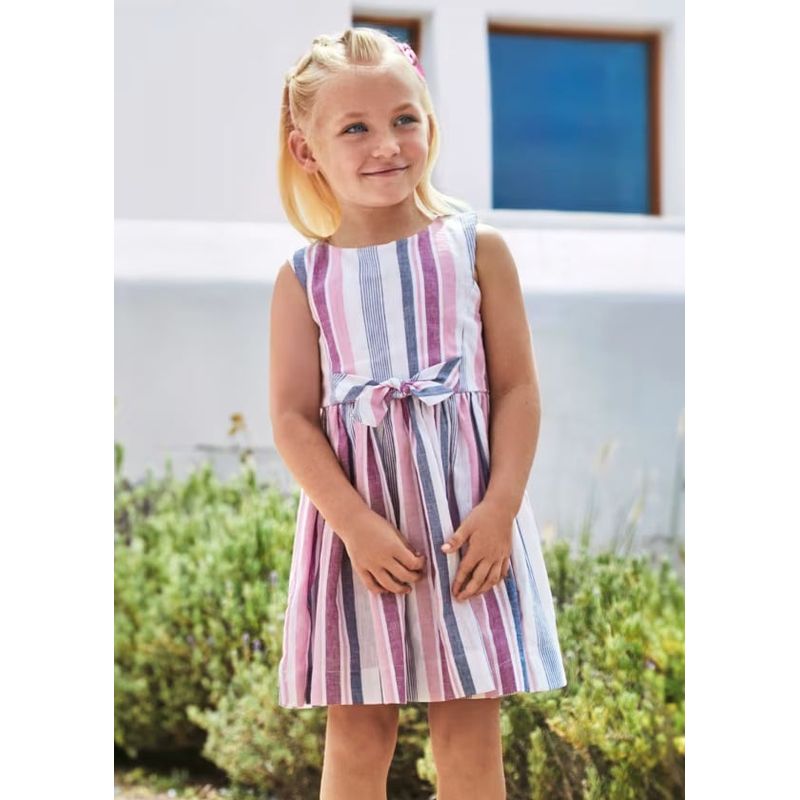 MAYORAL - Vestido rayas lino niña