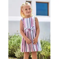 MAYORAL - Vestido rayas lino niña