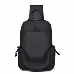 DANWEILE - Mochila Bolsa Pecho Unisex Crossbody Color Puro - Negro