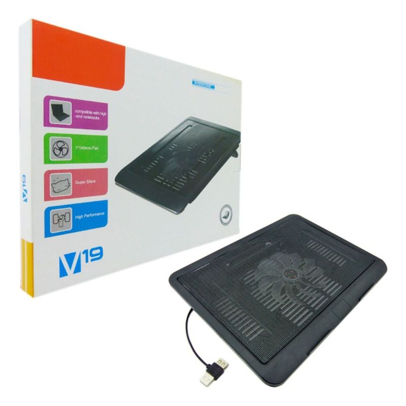 GENERICO - Base Notebook Cooler Hasta 17 Ventilador Enfriador 19v