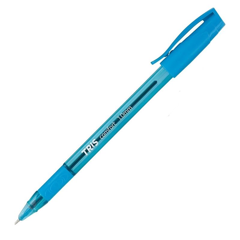 TRIS - Pack 3 Bolígrafo Pasta Comfort 1.0mm Celeste