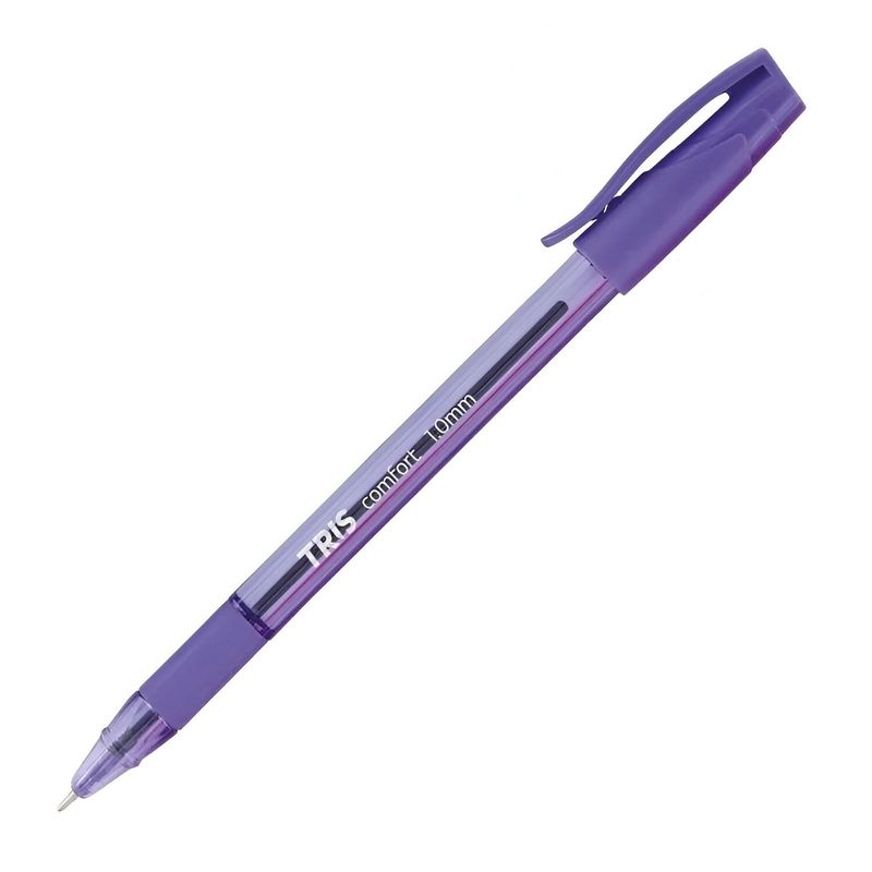 TRIS - Pack 3 Bolígrafo Pasta Comfort 1.0mm Morado
