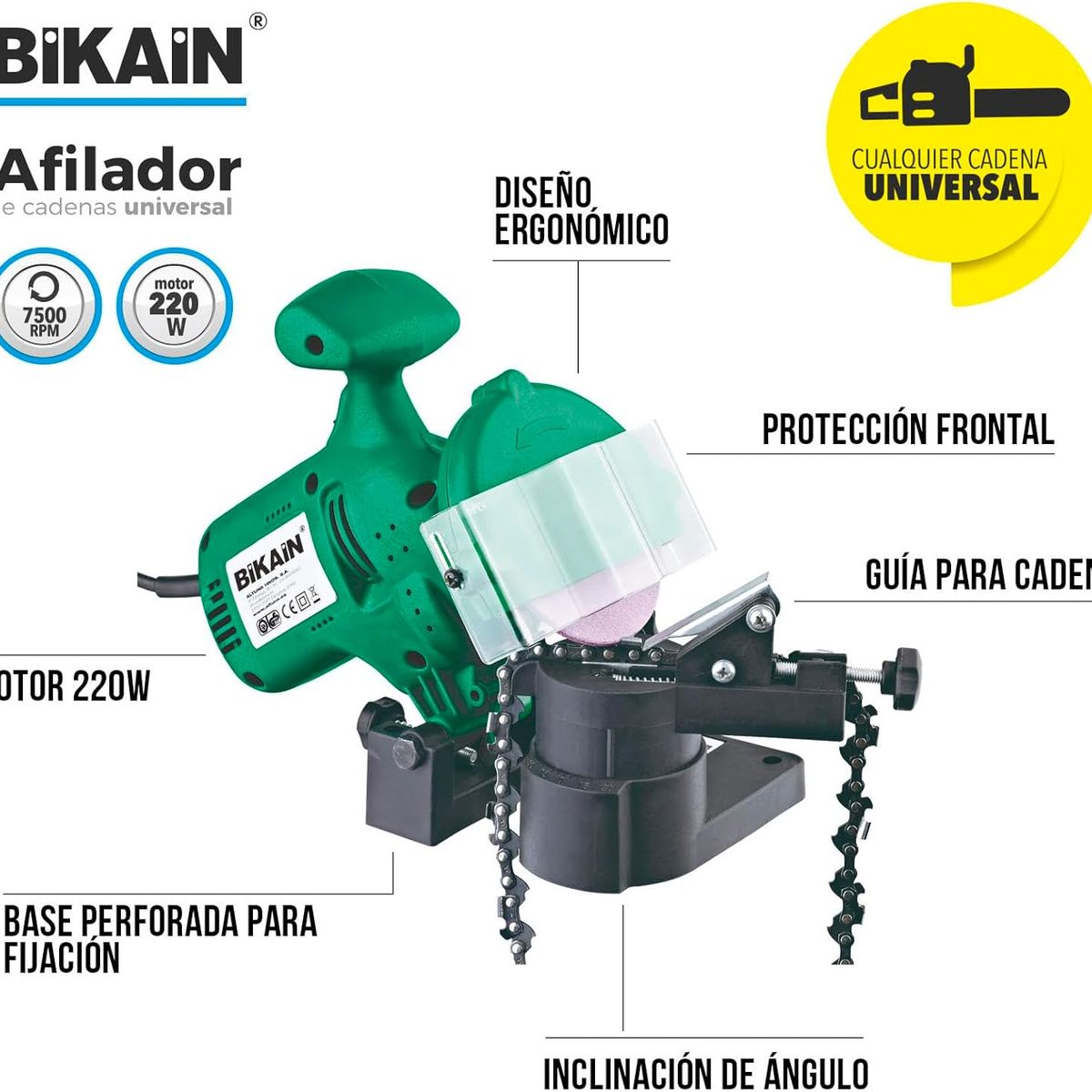 BIKAIN - AFILADOR ELECTRICO PARA CADENAS DE MOTOSIERRA BIKAIN DIC220