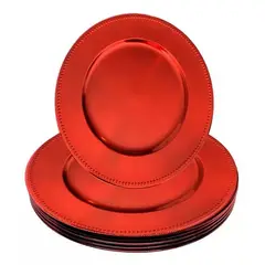 GENERICO - 6 Plato Base Navideños Vajilla Navidad Juego De Platos 33cm