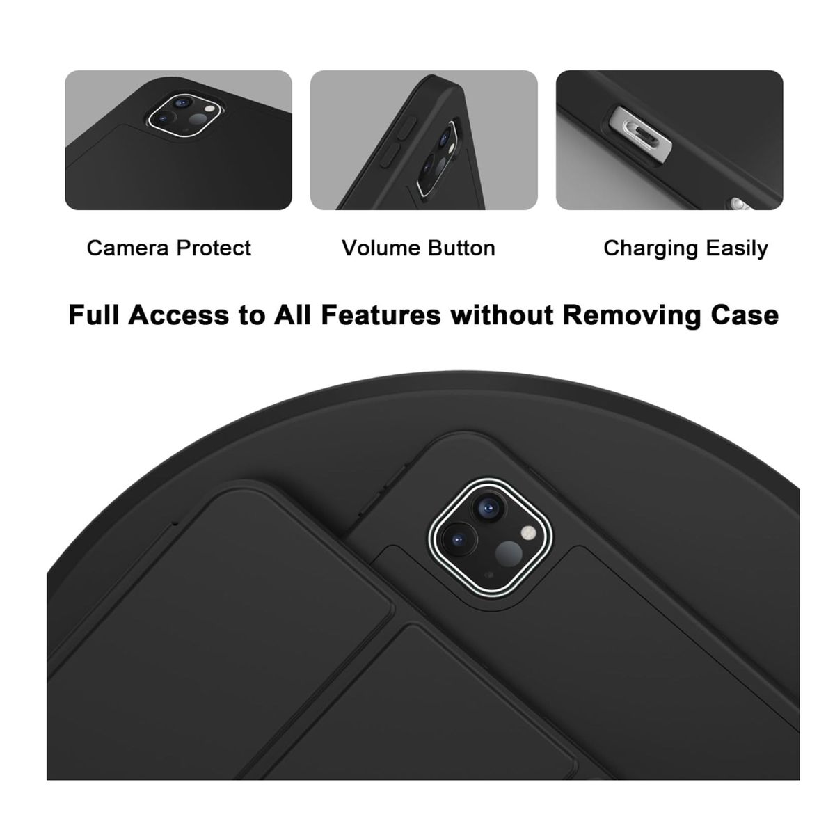 JOIGO - Funda Smart Cover Con Ranura Para iPad Pro 13 M4 2024 Negro