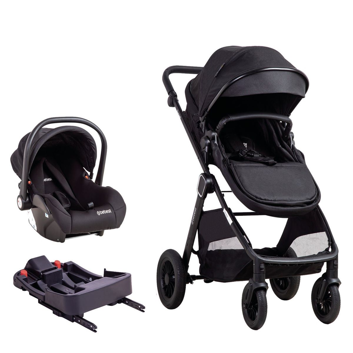 BEBESIT - Coche Cuna Travel System Isofix Sunset Premium Negro Bebesit