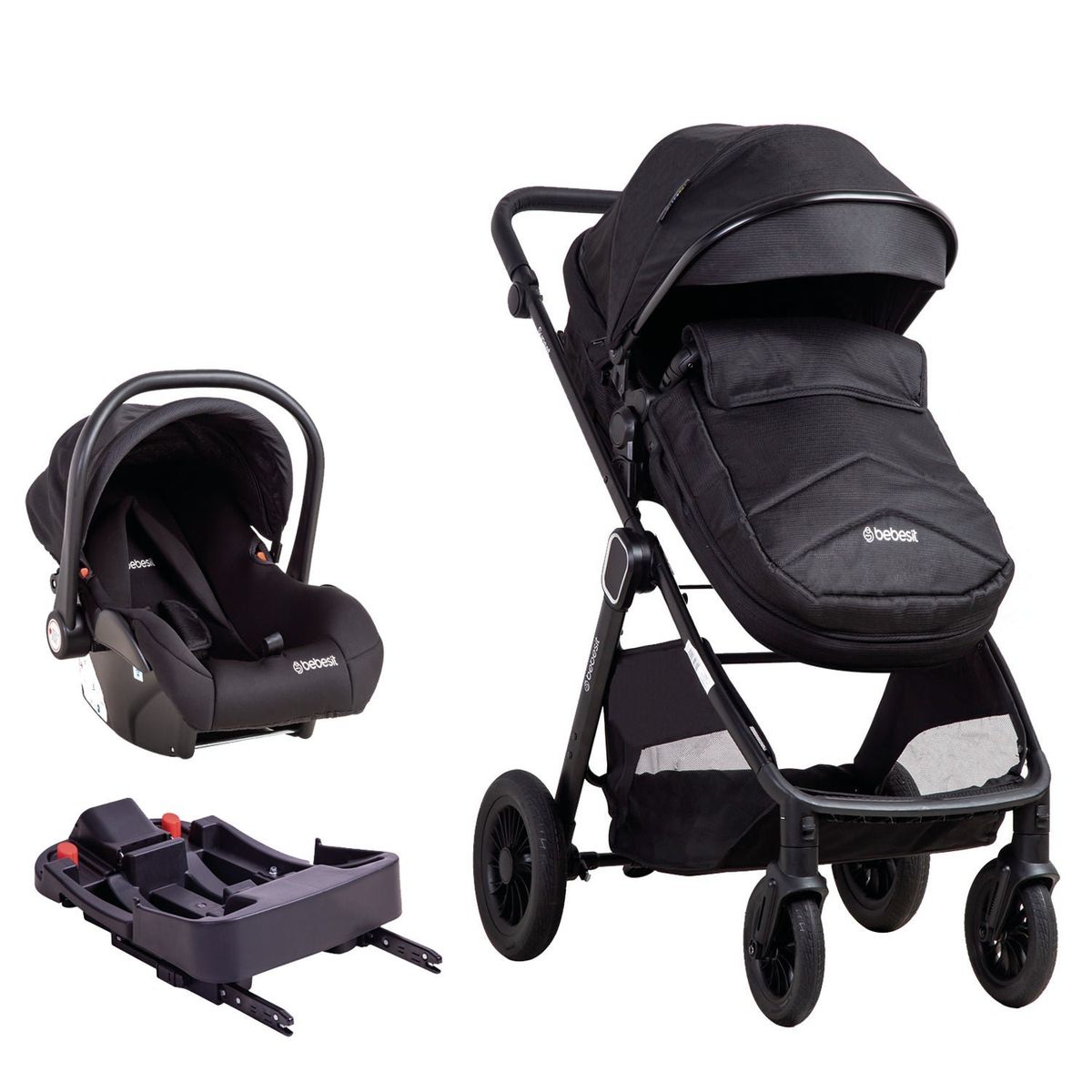BEBESIT - Coche Cuna Travel System Isofix Sunset Premium Negro Bebesit