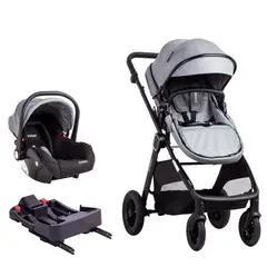 BEBESIT - Coche Cuna Travel System Isofix Sunset Premium Gris