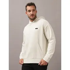 CALVIN KLEIN - Polerón con Gorro Cotton Comfort Blanco