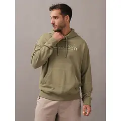 CALVIN KLEIN - Polerón con Gorro Diffused Verde