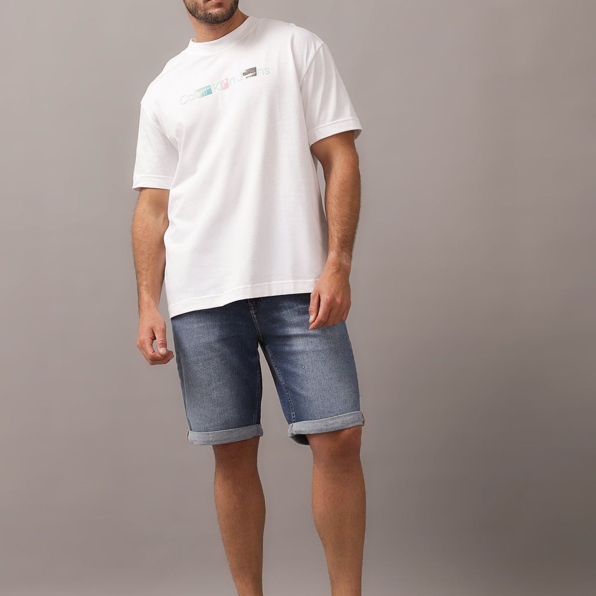 CALVIN KLEIN - Polera Photoprint Institutional Blanco Calvin Klein